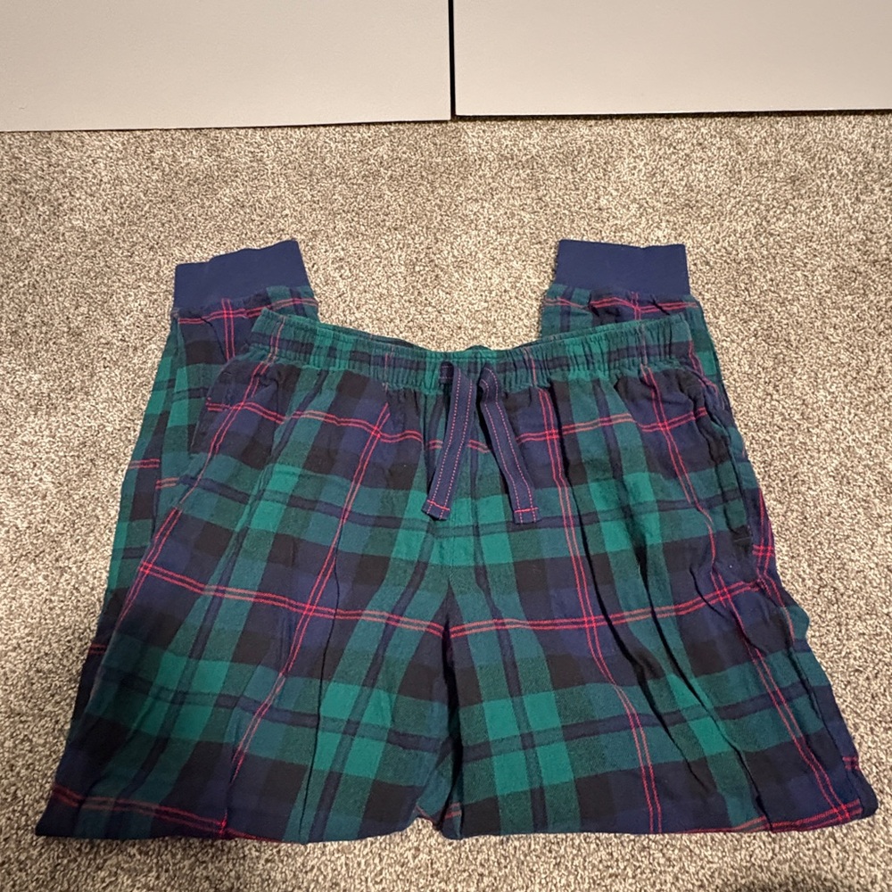 Old Navy Men's Plaid Pajama Bottoms - Green and Navy